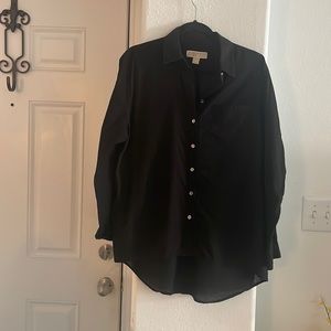 Michael Michael Kors Black Button Down Shirt Size M